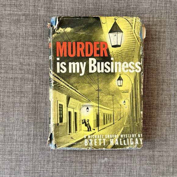 Murder Is My Business Brett Halliday 1946 Vintage Hardcover 2nd Edition READ - Picture 1 of 14